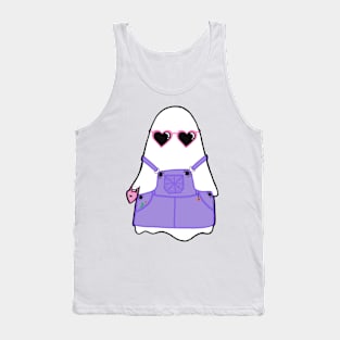 Trendy Ghoul in overalls and heart sunglasses Tank Top